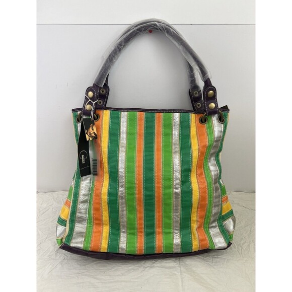 CANDICE Handbags - Vintage 90S Y2K Candice Los Angeles Spring Summer Striped Shoulder Bag Purse